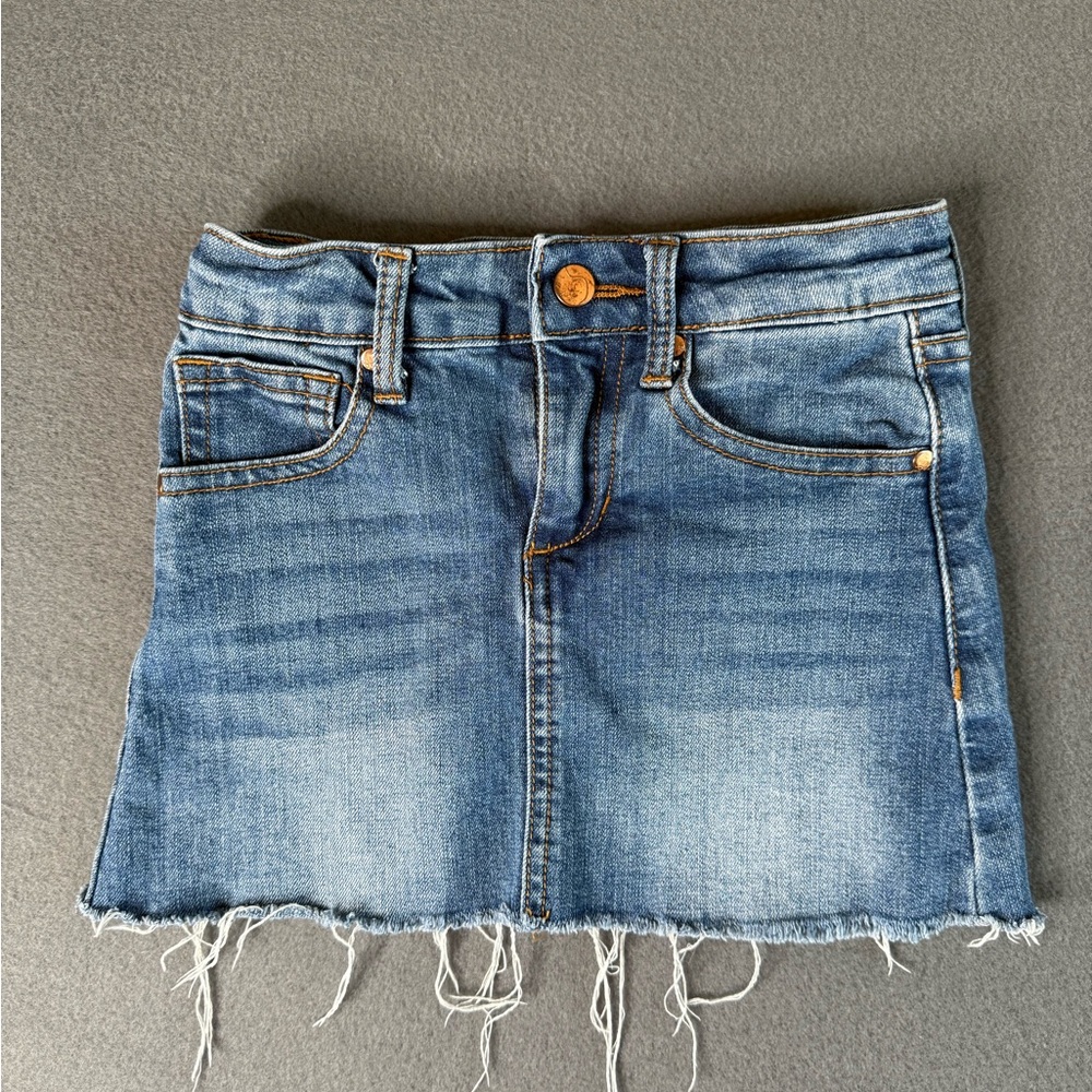 Joe’s Denim Mini Skirt with Frayed Hem
